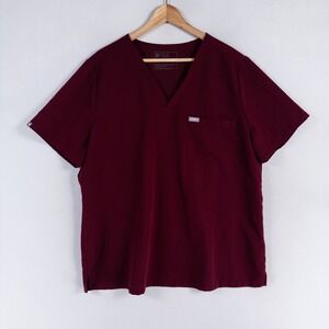 FIGS Technical Collection Catarina One Pocket Scrub Top Womens XXL Burgundy